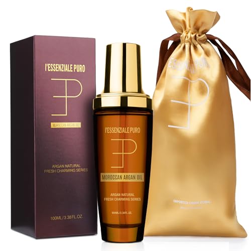 LEPURO Dubai Premium Moroccan Argan Hair Oil & Body Elixir - Lightweight Treatment for Dry Damaged Hair, Split Ends - Controls Frizz, Boosts Shine, Hydrates Skin - 100 mL (3.38 Fl Oz)