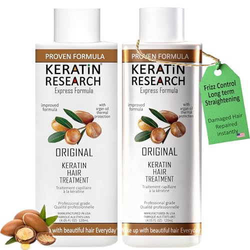 Brazilian Keratin Hair Treatment Complex Blowout LONG Lasting Keratin Treatment with Argan Oil Straightening Smoothing Professional Results Keratina Keratin Research (8 FL Oz)
