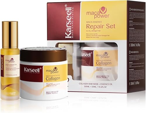Karseell Collagen Hair Mask & Argan Oil Set, Deep Conditioning Hair Tr — Our recommended configuration for best results