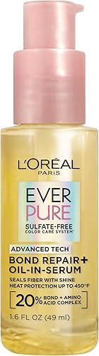L'Oreal Paris Bond Repair+ Hair Oil-in-Serum, Heat Protectant to Stren — Our hands-on testing setup for difference between hair se