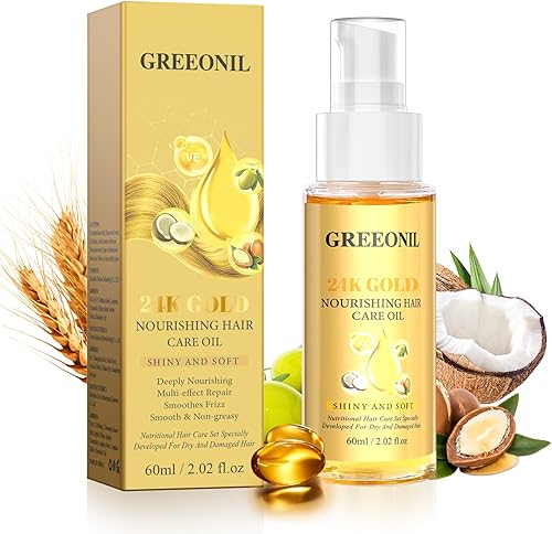 GREEONIL 24K Gold Argan, Coconut, and Olive Oil Serum for Frizz Contro — Real-world performance testing in action