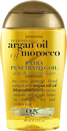 OGX Renewing + Argan Oil of Morocco Hair Oil, Extra Strength Penetrati — Our hands-on testing setup for incorporate treatment oils