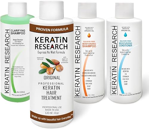 KERATIN RESEARCH 4x 120ml Complex LONG Lasting Brazilian Keratin Hair — Our hands-on testing setup for olaplex no.7 bonding oil r