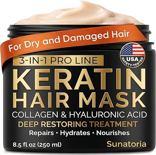 SUNATORIA Keratin Hair Mask - Deep Repair for Dry, Damaged Hair - Hydr — Real-world performance testing in action